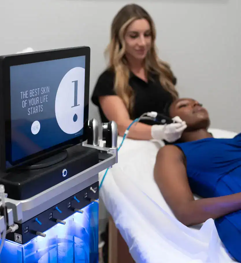 Professional facial skin treatment at a medical spa.