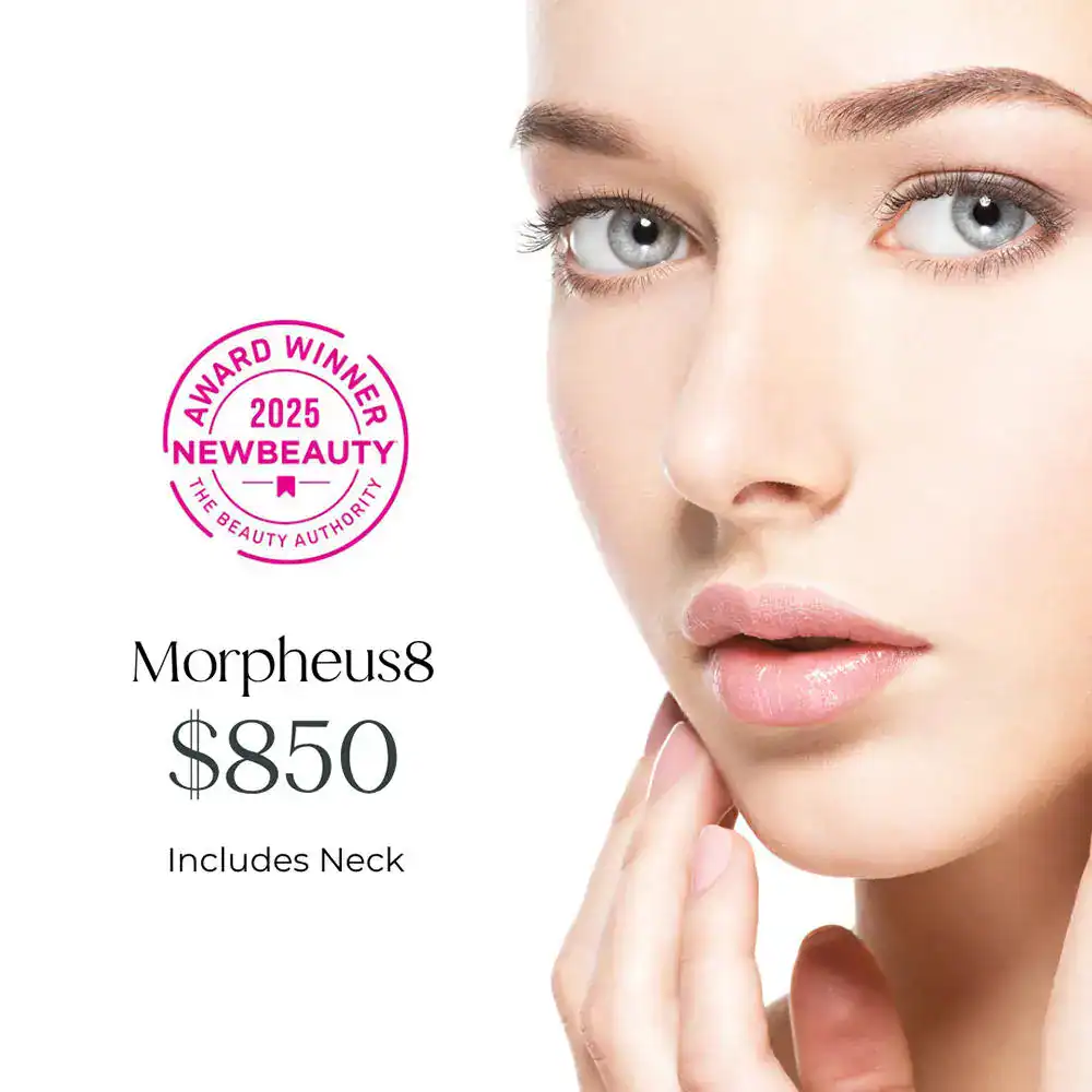 Morpheus8 RF microneedling skin treatment promotion.