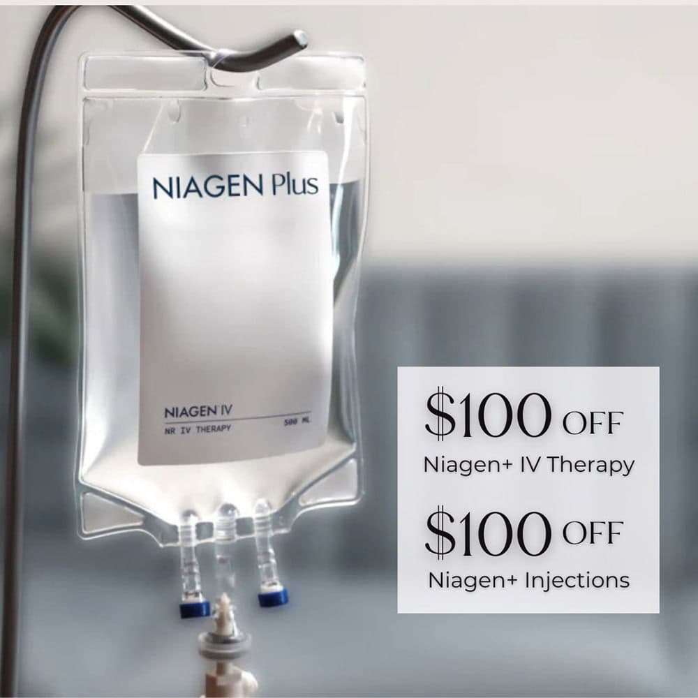 Niagen Plus IV therapy promotion.