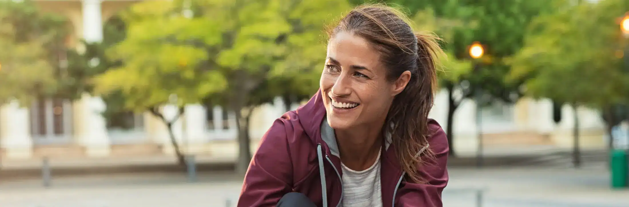 Woman resting after outdoor workout