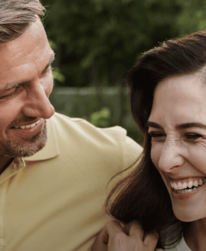 Smiling couple enjoying time together