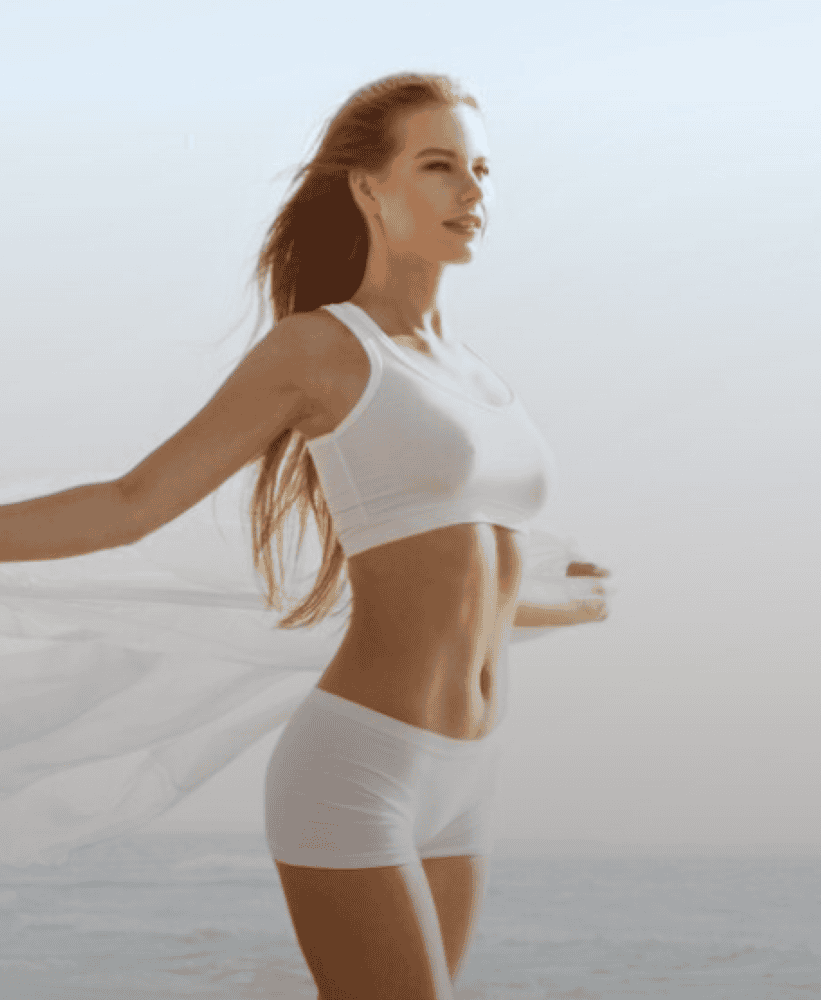 Fit woman in white activewear