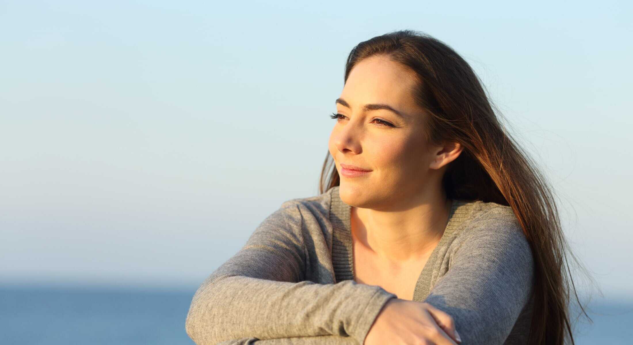 Woman enjoying ocean view