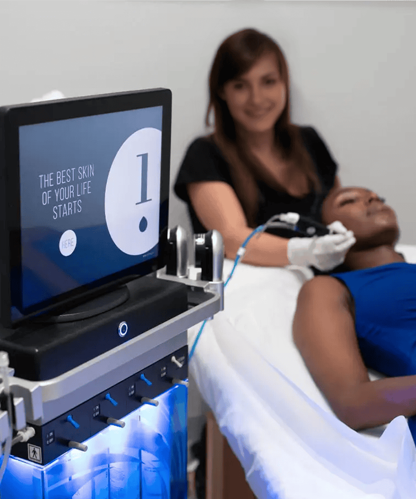 Microneedling treatment in progress.