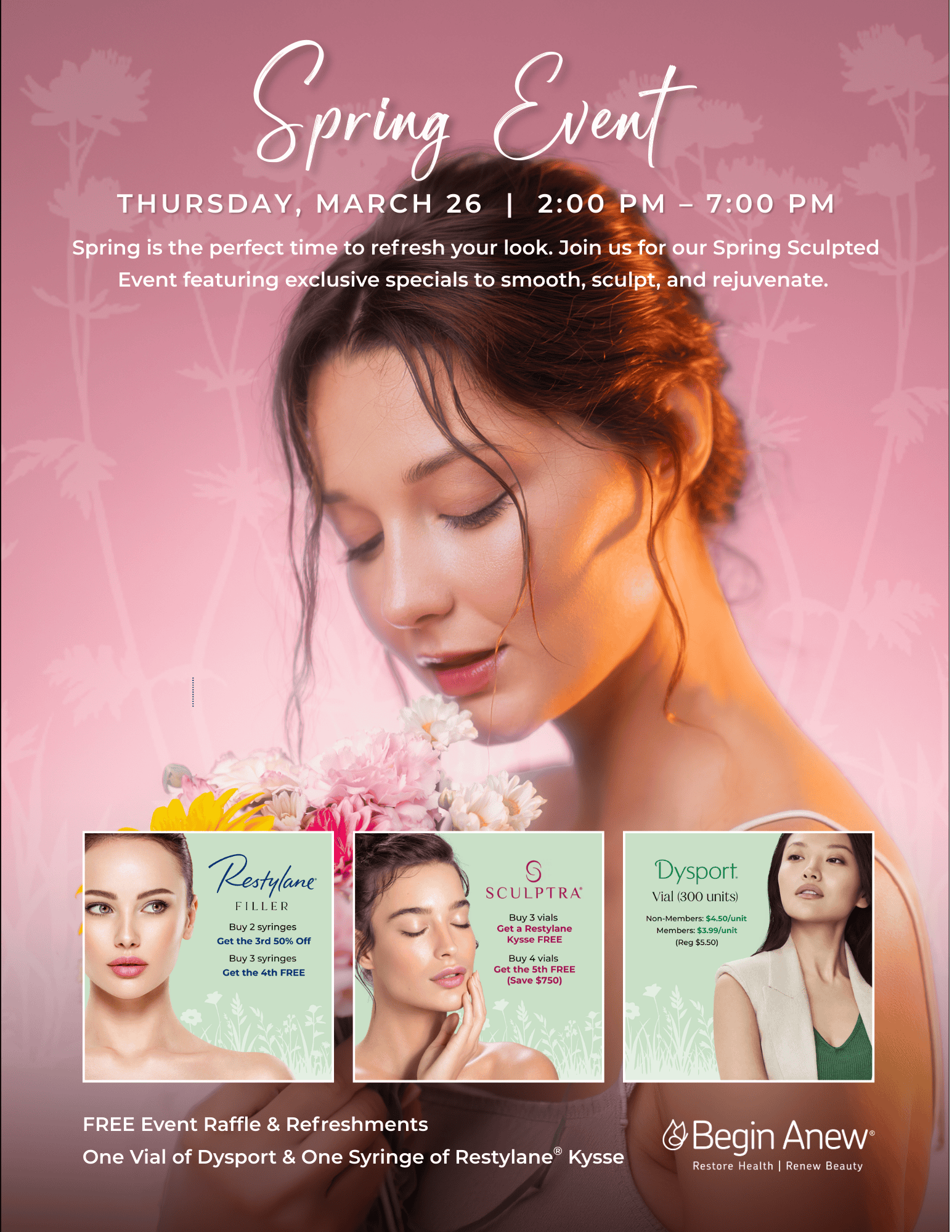 Spring event with beauty product promotions.