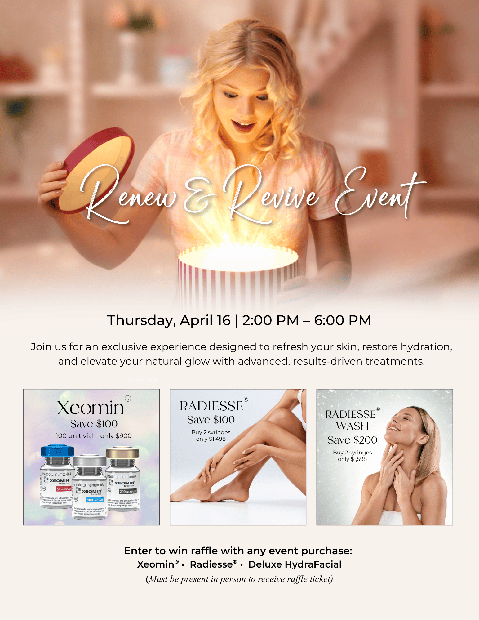 Beauty event with special offers