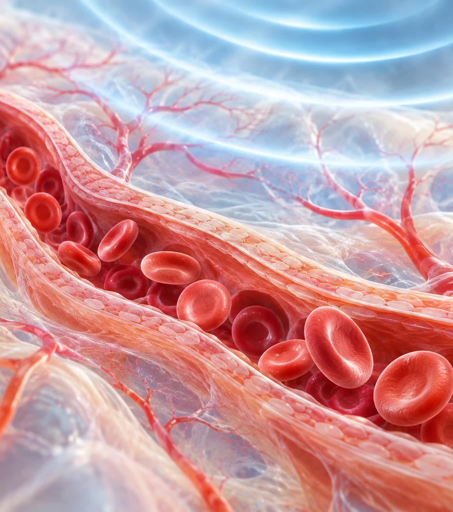 Acoustic Waves Through Healthy Microvasculature